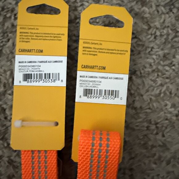NEW Carhartt Dog Leash 6'X 1" & Collar Large Neck 18"- 26" Orange Reflective - Picture 5 of 5